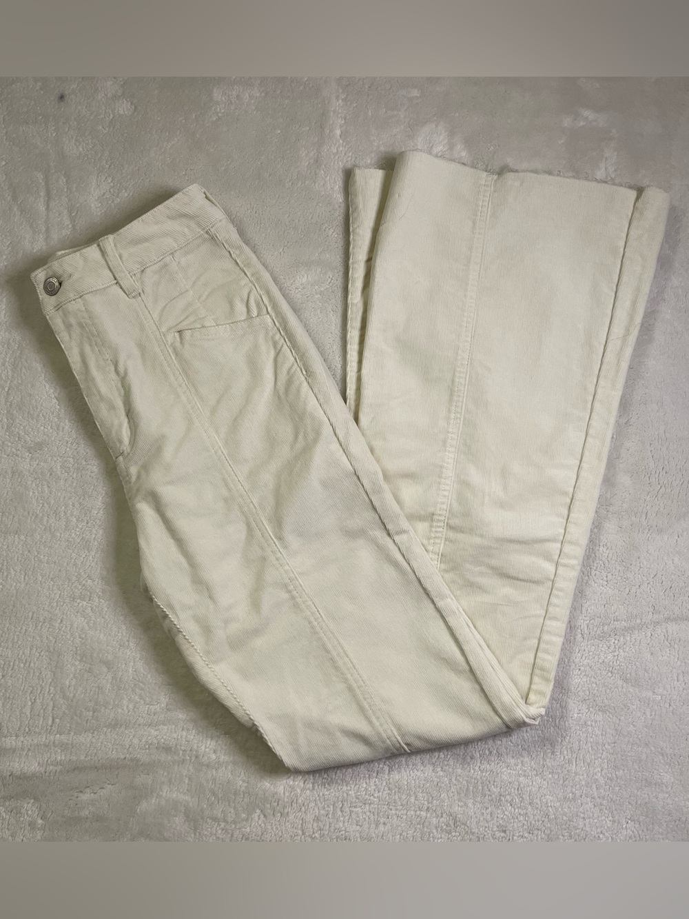 Vanilla Star Light Cream Corduroy Flared Pants size 3